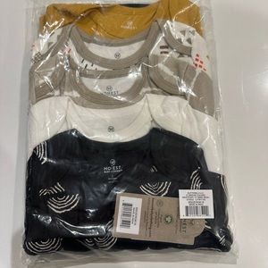 NWT Honest Baby 5 Pack Long-sleeve Bodysuits 12-18M Unisex